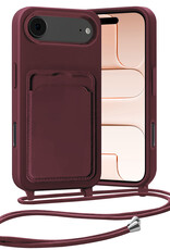 Nomfy Nomfy iPhone Air Hoesje Pashouder met Koord - Aubergine