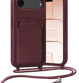 Nomfy Nomfy iPhone Air Hoesje Pashouder met Koord - Aubergine