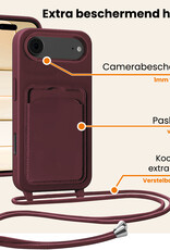 Nomfy Nomfy iPhone Air Hoesje Pashouder met Koord - Aubergine