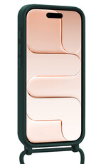 Nomfy Nomfy iPhone Air Hoesje Pashouder met Koord Met 2x Screenprotector - Donkergroen