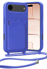 Nomfy Nomfy iPhone Air Hoesje Pashouder met Koord - Fel Blauw