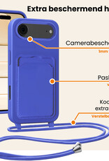 Nomfy Nomfy iPhone Air Hoesje Pashouder met Koord - Fel Blauw - 2 PACK