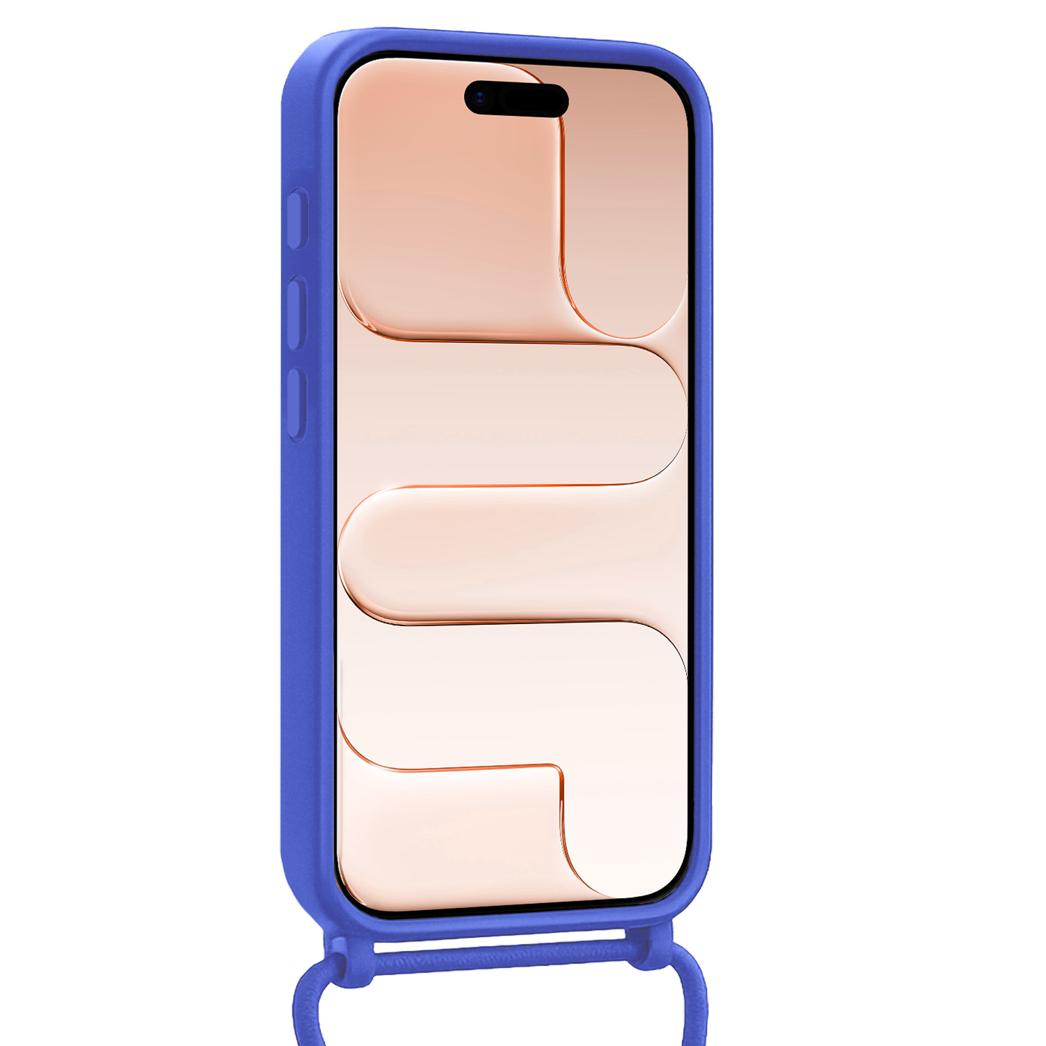 Nomfy Nomfy iPhone Air Hoesje Pashouder met Koord - Fel Blauw - 2 PACK