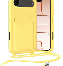 Nomfy Nomfy iPhone Air Hoesje Pashouder met Koord - Geel