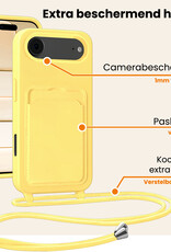 Nomfy Nomfy iPhone Air Hoesje Pashouder met Koord - Geel