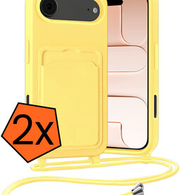 Nomfy Nomfy iPhone Air Hoesje Pashouder met Koord - Geel - 2 PACK