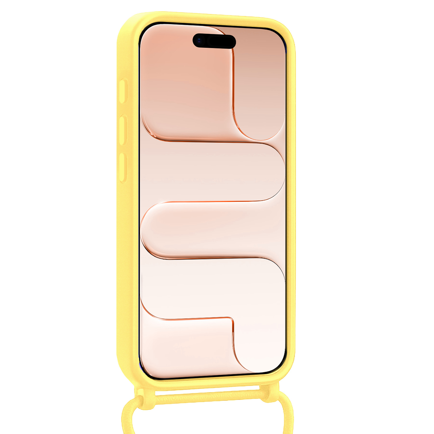 Nomfy Nomfy iPhone Air Hoesje Pashouder met Koord Met 2x Screenprotector - Geel