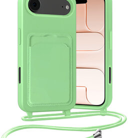 Nomfy Nomfy iPhone Air Hoesje Pashouder met Koord - Groen