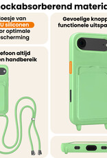 Nomfy Nomfy iPhone Air Hoesje Pashouder met Koord - Groen - 2 PACK