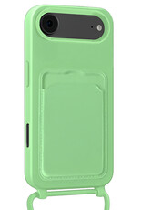 Nomfy Nomfy iPhone Air Hoesje Pashouder met Koord - Groen - 2 PACK