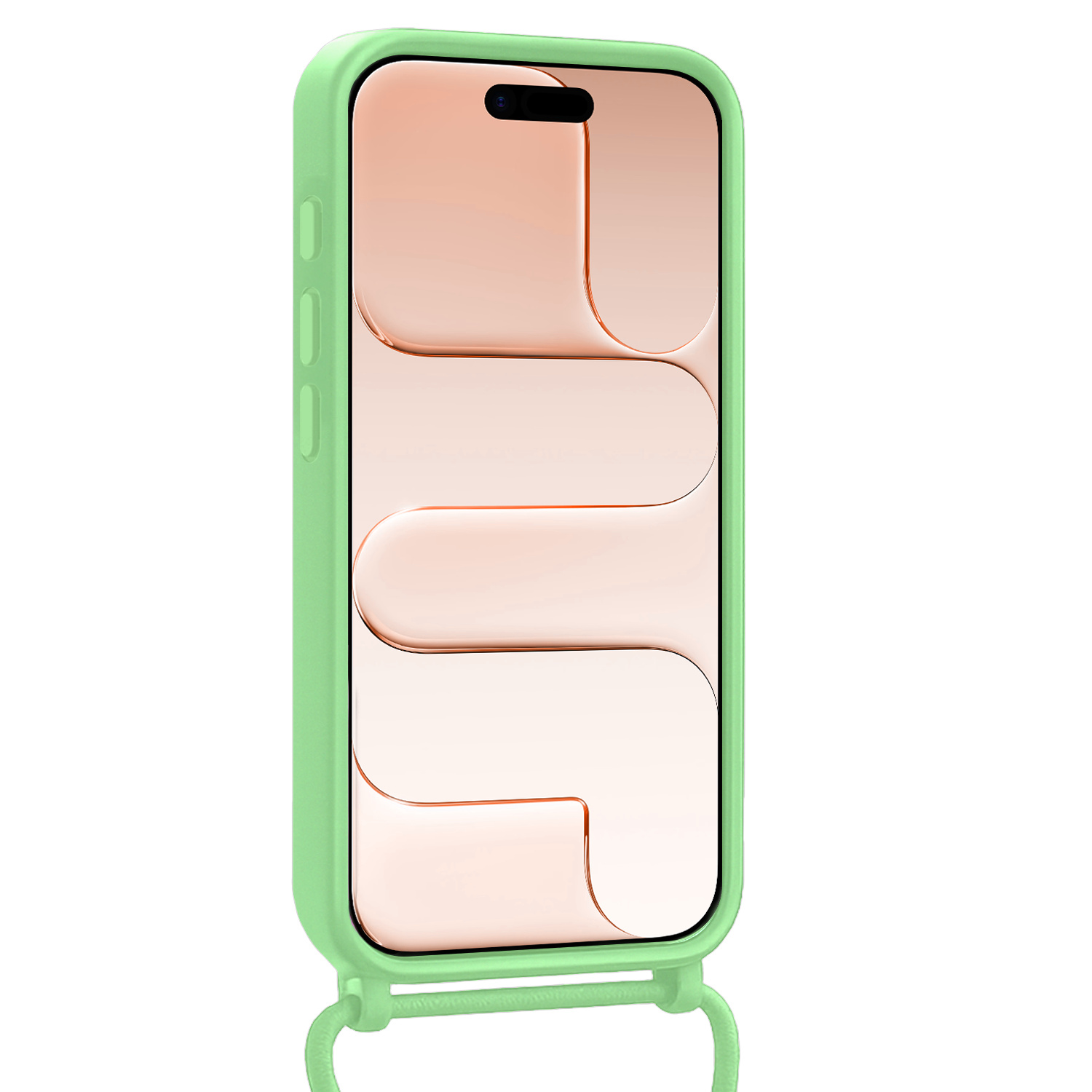 Nomfy Nomfy iPhone Air Hoesje Pashouder met Koord Met Screenprotector - Groen