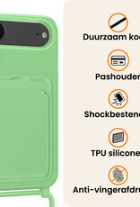 Nomfy Nomfy iPhone Air Hoesje Pashouder met Koord Met 2x Screenprotector - Groen