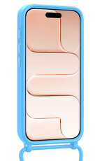 Nomfy Nomfy iPhone Air Hoesje Pashouder met Koord Met 2x Screenprotector - Lichtblauw