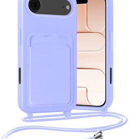 Nomfy Nomfy iPhone Air Hoesje Pashouder met Koord - Lila