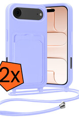 Nomfy Nomfy iPhone Air Hoesje Pashouder met Koord - Lila - 2 PACK