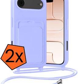 Nomfy Nomfy iPhone Air Hoesje Pashouder met Koord - Lila - 2 PACK