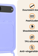 Nomfy Nomfy iPhone Air Hoesje Pashouder met Koord - Lila - 2 PACK