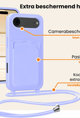 Nomfy Nomfy iPhone Air Hoesje Pashouder met Koord - Lila - 2 PACK