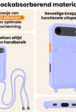 Nomfy Nomfy iPhone Air Hoesje Pashouder met Koord - Lila - 2 PACK