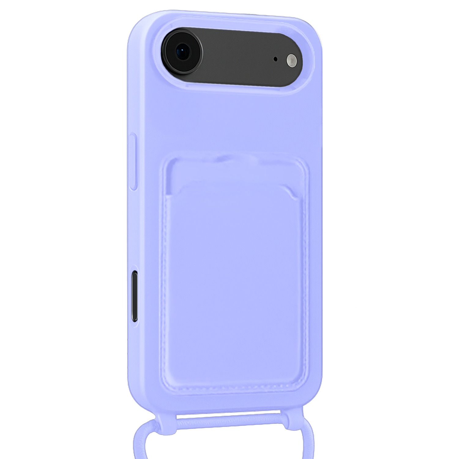 Nomfy Nomfy iPhone Air Hoesje Pashouder met Koord - Lila - 2 PACK