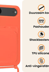 Nomfy Nomfy iPhone Air Hoesje Pashouder met Koord - Papaya