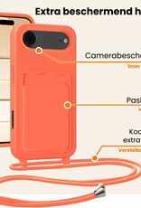 Nomfy Nomfy iPhone Air Hoesje Pashouder met Koord - Papaya