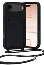 Nomfy Nomfy iPhone Air Hoesje Pashouder met Koord - Zwart