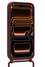 Nomfy Nomfy iPhone 17 Pro Hoesje Pashouder met Koord Met 2x Screenprotector - Aubergine