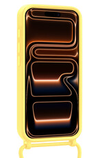 Nomfy Nomfy iPhone 17 Pro Hoesje Pashouder met Koord Met Screenprotector - Geel