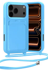 Nomfy Nomfy iPhone 17 Pro Hoesje Pashouder met Koord - Lichtblauw