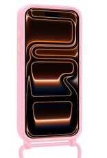 Nomfy Nomfy iPhone 17 Pro Hoesje Pashouder met Koord Met Screenprotector - Lichtroze