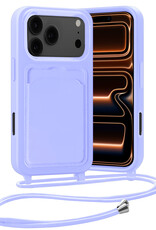 Nomfy Nomfy iPhone 17 Pro Hoesje Pashouder met Koord - Lila