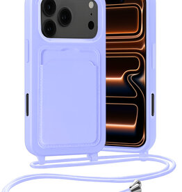 Nomfy Nomfy iPhone 17 Pro Hoesje Pashouder met Koord - Lila