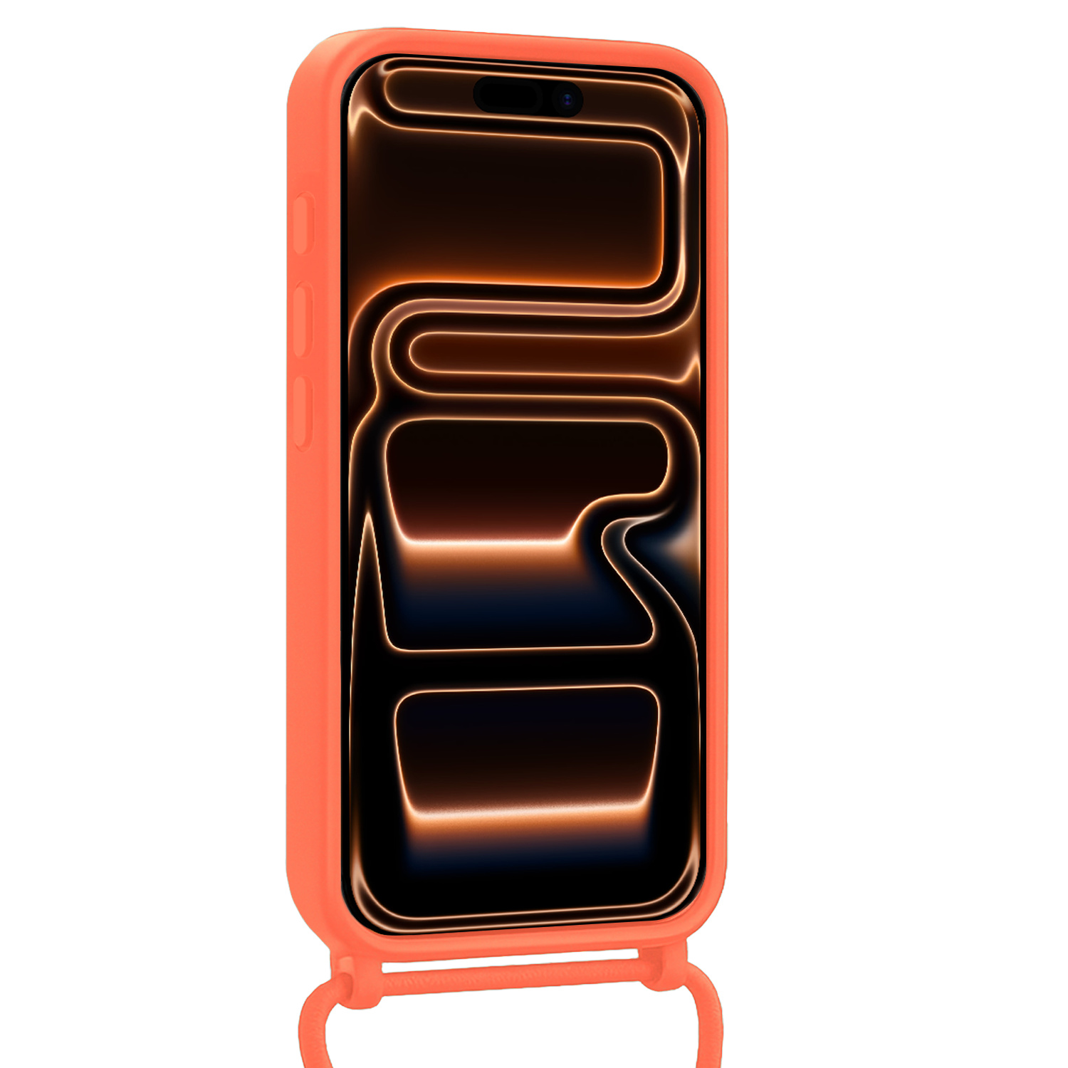 Nomfy Nomfy iPhone 17 Pro Hoesje Pashouder met Koord - Papaya