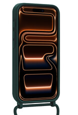 Nomfy Nomfy iPhone 17 Pro Max Hoesje Pashouder met Koord Met 2x Screenprotector - Donkergroen