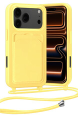 Nomfy Nomfy iPhone 17 Pro Max Hoesje Pashouder met Koord - Geel