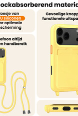 Nomfy Nomfy iPhone 17 Pro Max Hoesje Pashouder met Koord - Geel