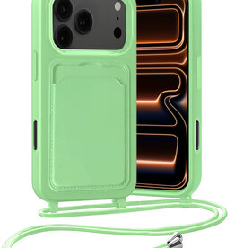 Nomfy Nomfy iPhone 17 Pro Max Hoesje Pashouder met Koord - Groen