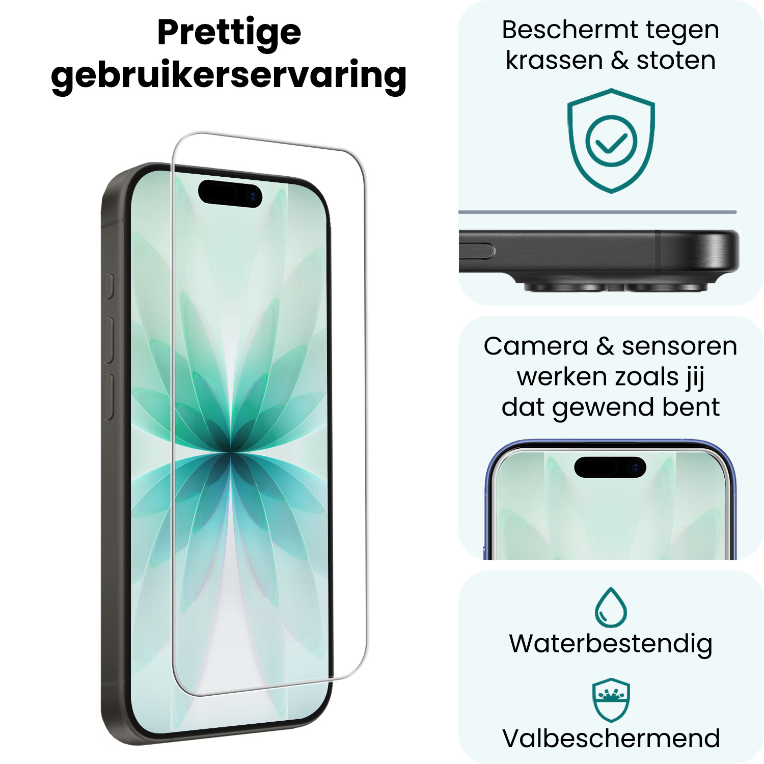 Forterra Forterra iPhone 17 Screenprotector Glas Met Dichte Notch - 2 PACK