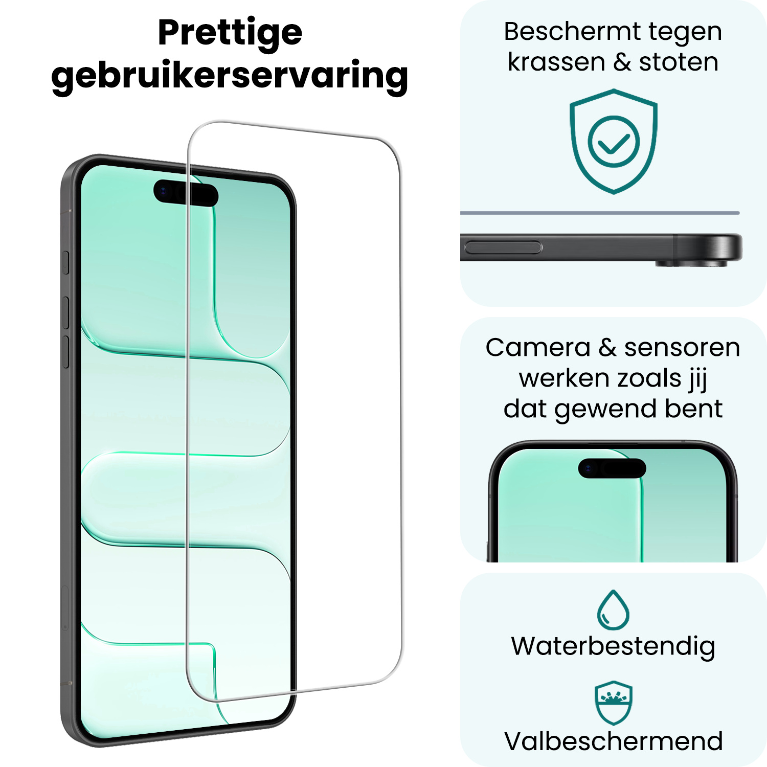 Forterra Forterra iPhone Air Screenprotector Glas Met Dichte Notch