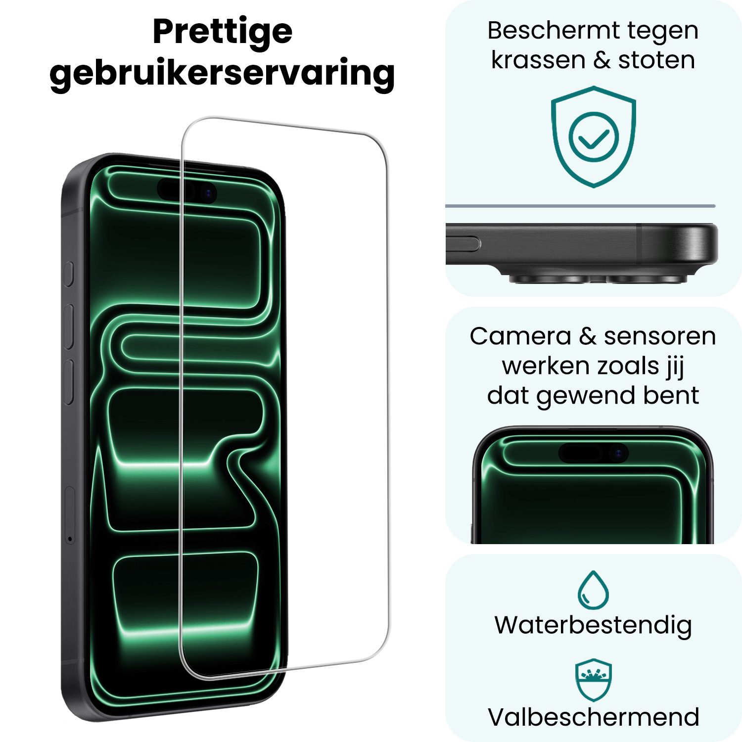 Forterra Forterra iPhone 17 Pro Screenprotector Glas Met Dichte Notch - 2 PACK