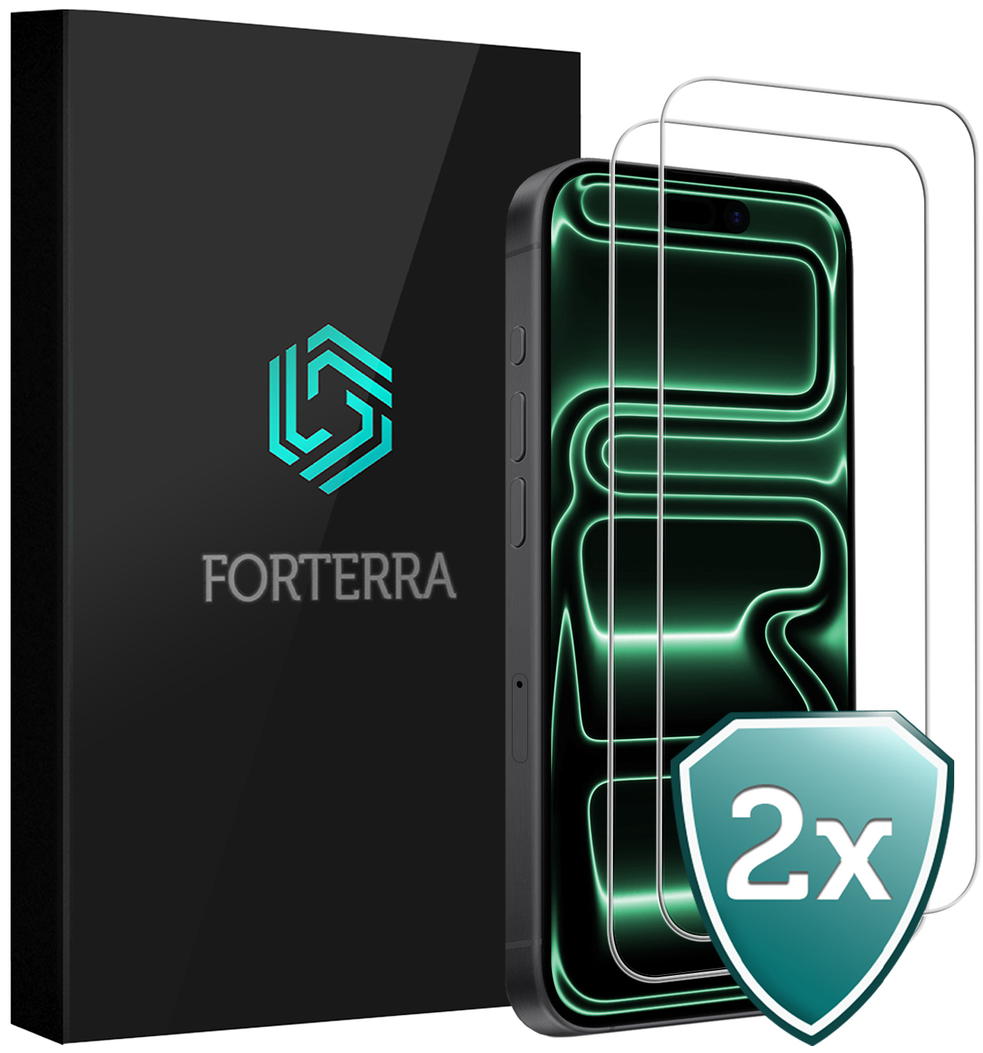 Forterra Forterra iPhone 17 Pro Max Screenprotector Glas Met Dichte Notch - 2 PACK
