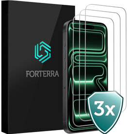 Forterra Forterra iPhone 17 Pro Max Screenprotector Glas Met Dichte Notch - 3 PACK