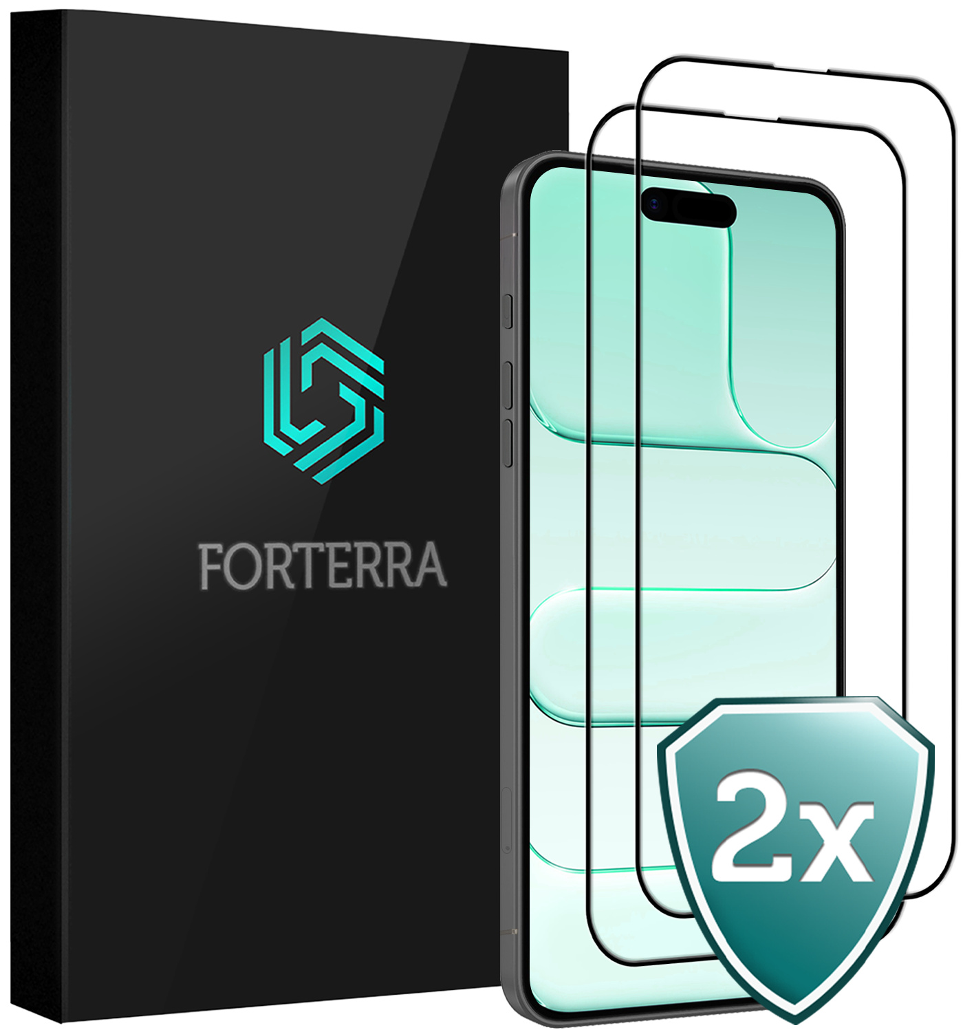 Forterra Forterra iPhone Air Screenprotector Glas Full Cover 2D - 2 PACK