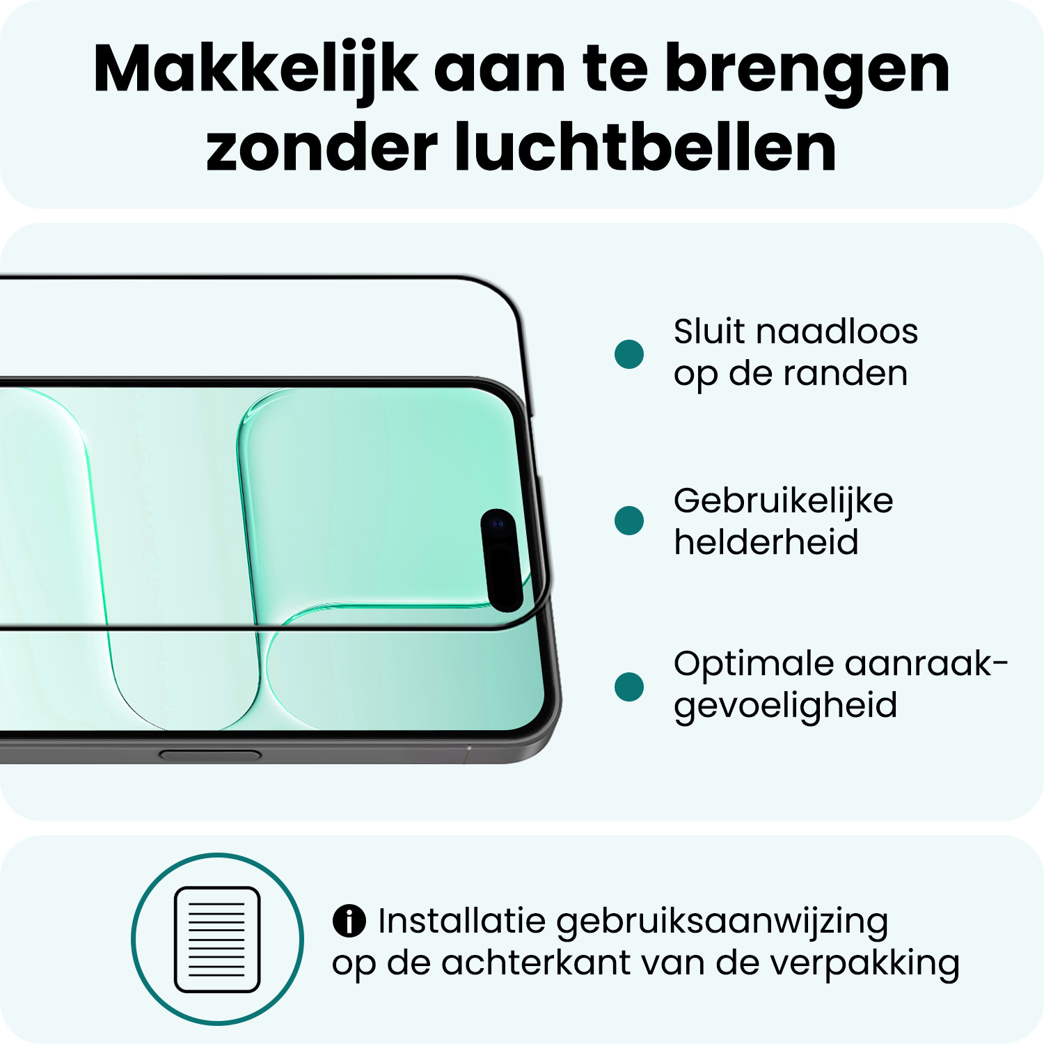 Forterra Forterra iPhone Air Screenprotector Glas Full Cover 2D - 3 PACK