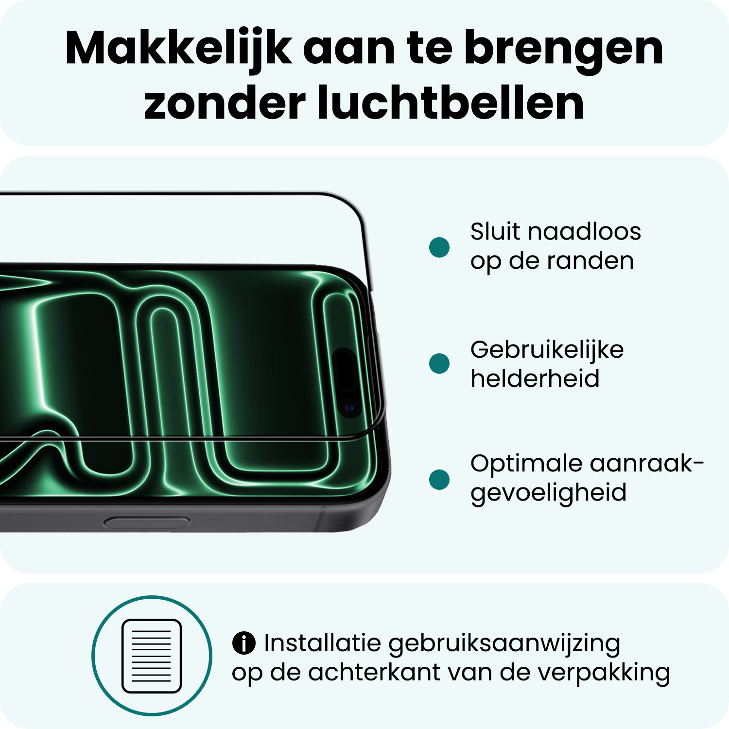 Forterra Forterra iPhone 17 Pro Screenprotector Glas Full Cover 2D