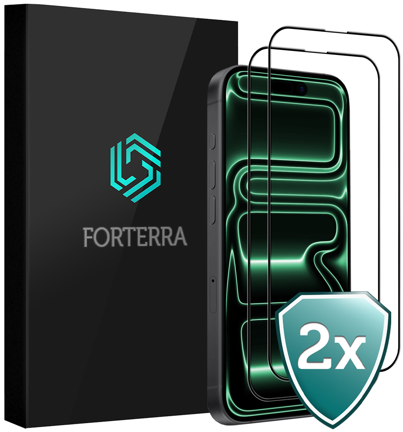 Forterra Forterra iPhone 17 Pro Max Screenprotector Glas Full Cover 2D - 2 PACK
