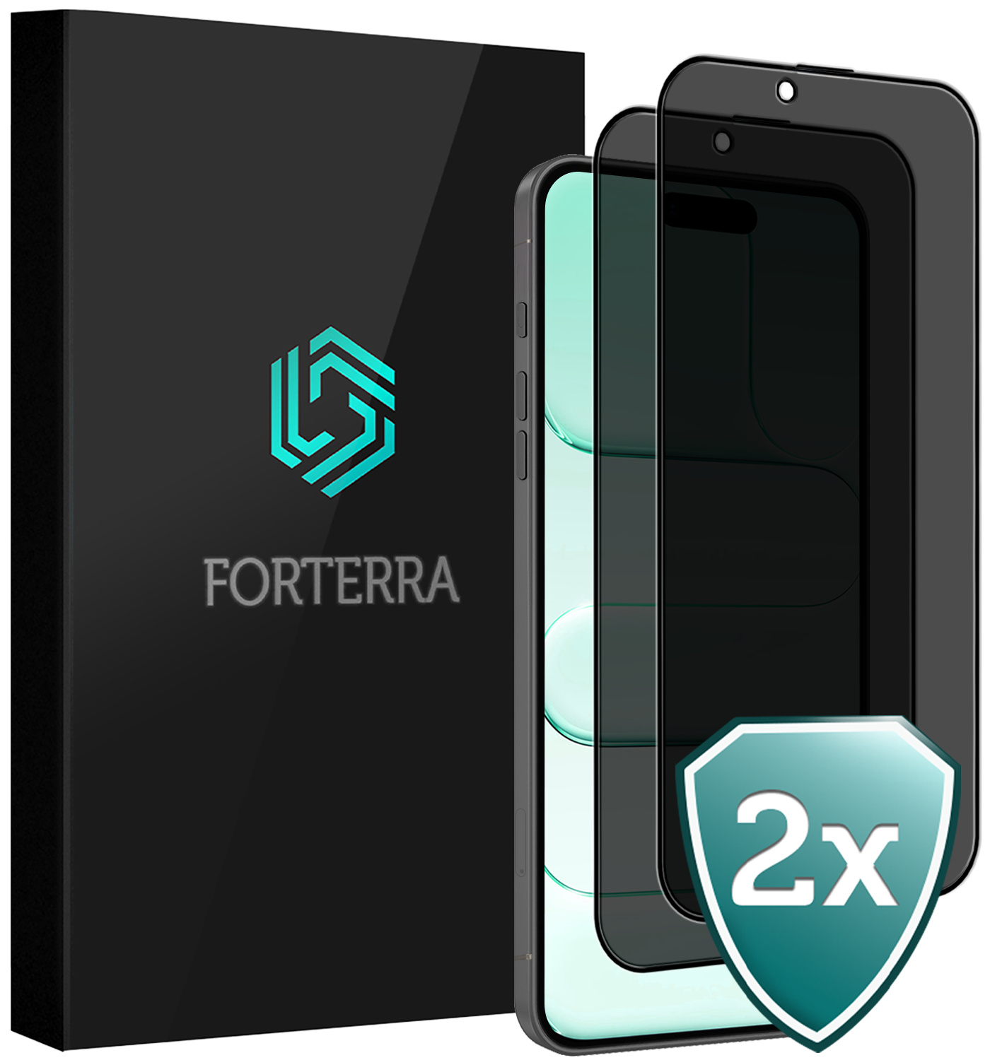 Forterra Forterra iPhone Air Screenprotector Glas Privacy - 2 PACK