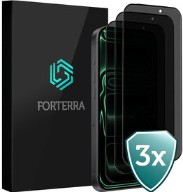 Forterra Forterra iPhone 17 Pro Screenprotector Glas Privacy - 3 PACK