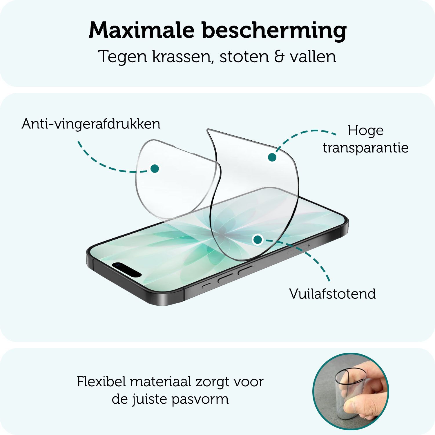 Forterra Forterra iPhone 17 Hybrid Screenprotector - 2 PACK